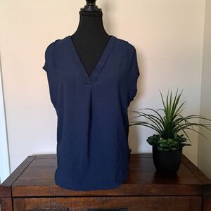Banana Republic Navy Blue Women's Top Size Medium Cap Sleeve